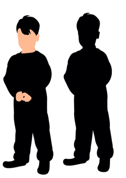 Silhouette boy vector illustration