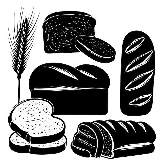 Solo pane a silhouette di colore nero