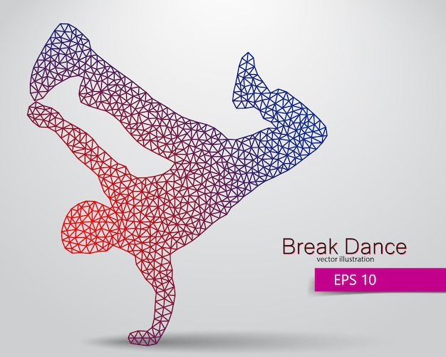 Vector silhouette of a break dancer