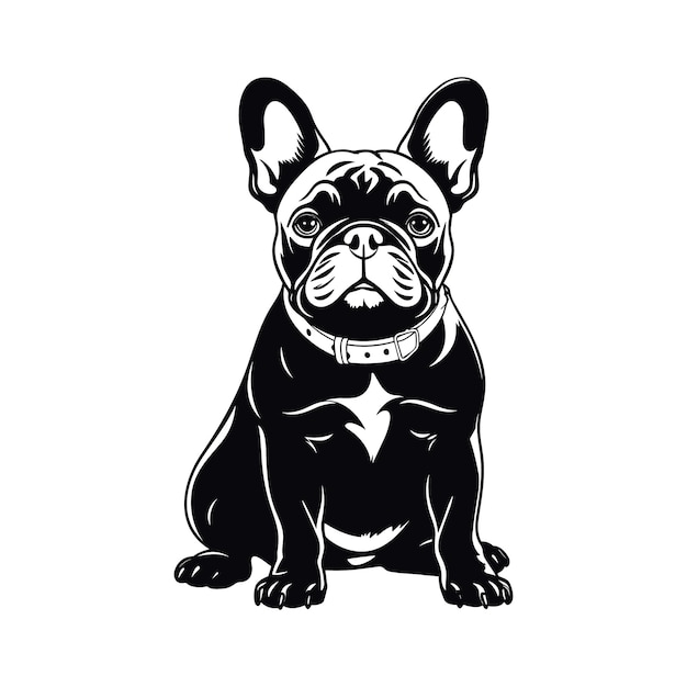 Vector silhouette bulldog black bulldog vector design