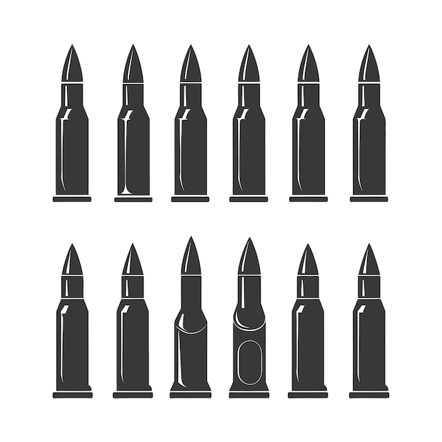 Silhouette bullets black color only