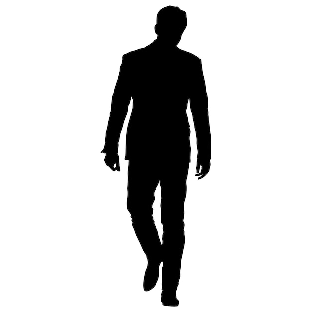 Vector silhouette businessman man in suit on a white background