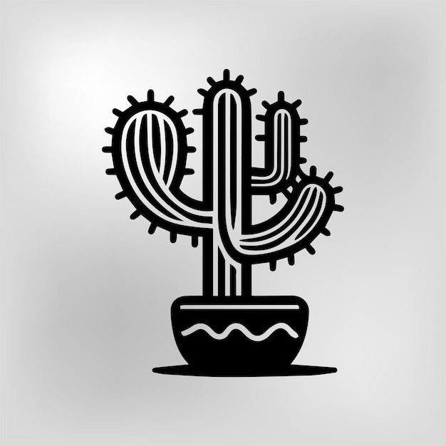 Silhouette of a cactus vector