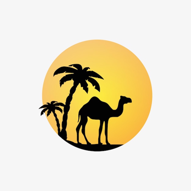 Silhouette of a Camel in the Sunshine