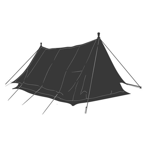 Вектор Силуэт палатки только черный цвет