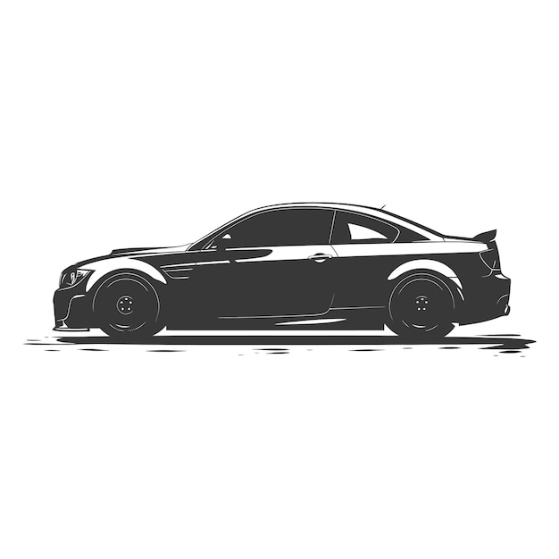 Vector silhouette car velg black color only