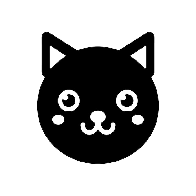 Premium Vector | Silhouette of cat face cartoon logo icon symbol vector