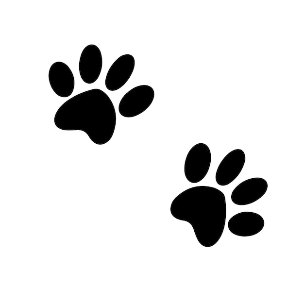 Silhouette of a cat's paw Paw prints A dog or cat puppy icon A trace of a pet