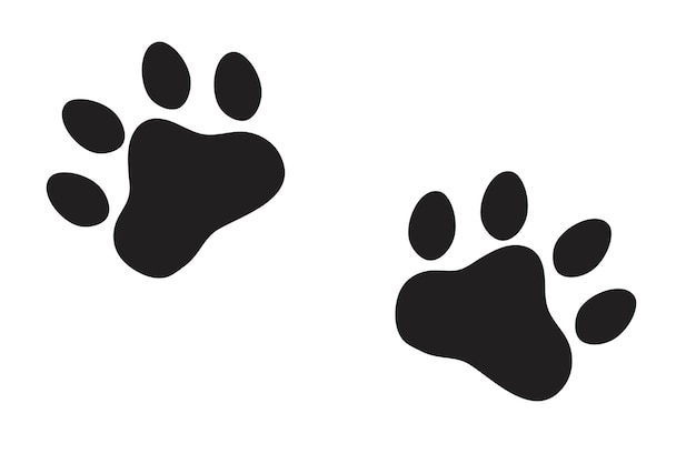 Silhouette of a cat's paw Paw prints The dog and cat puppy icon