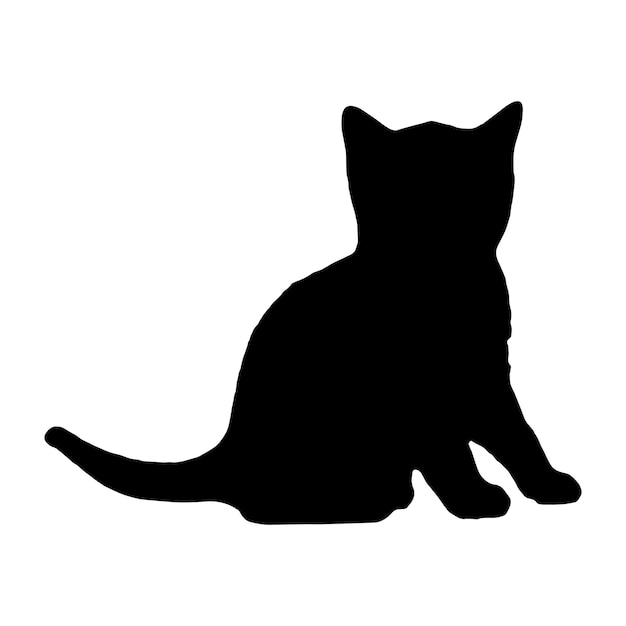 silhouette of a cat on a white background