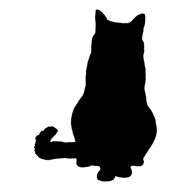 Vector silhouette of a cat on a white background