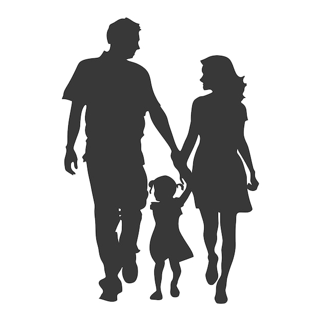 Vector silhouette for celebrating parents day moment black color only