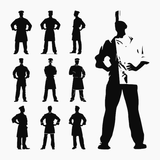 Silhouette of chef standing with style