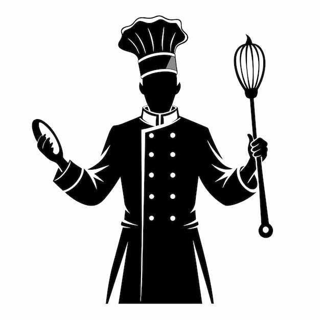 Vettore silhouette dello chef