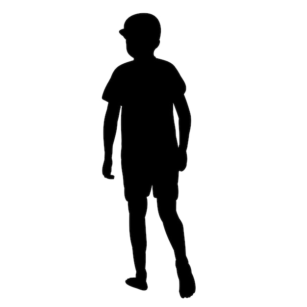 Silhouette of a child, isolated, vector