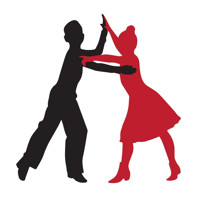 Vector silhouette children latin dance salsa for kids