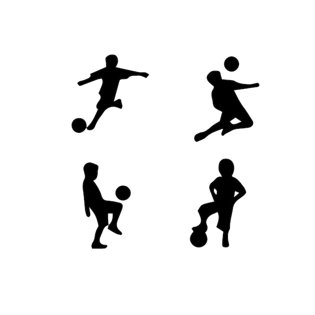 silhouette of children play soccer football