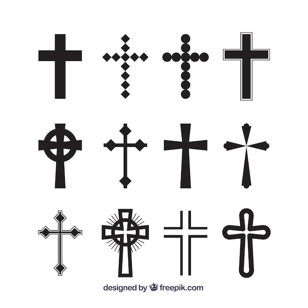 Silhouette christian cross collection