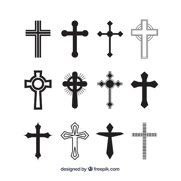 Silhouette christian cross collection