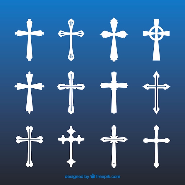 Vector silhouette christian cross collection