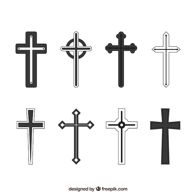 Vector silhouette christian cross collection