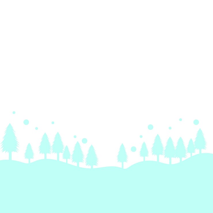 Vector クリスマスツリーと雪のシルエット