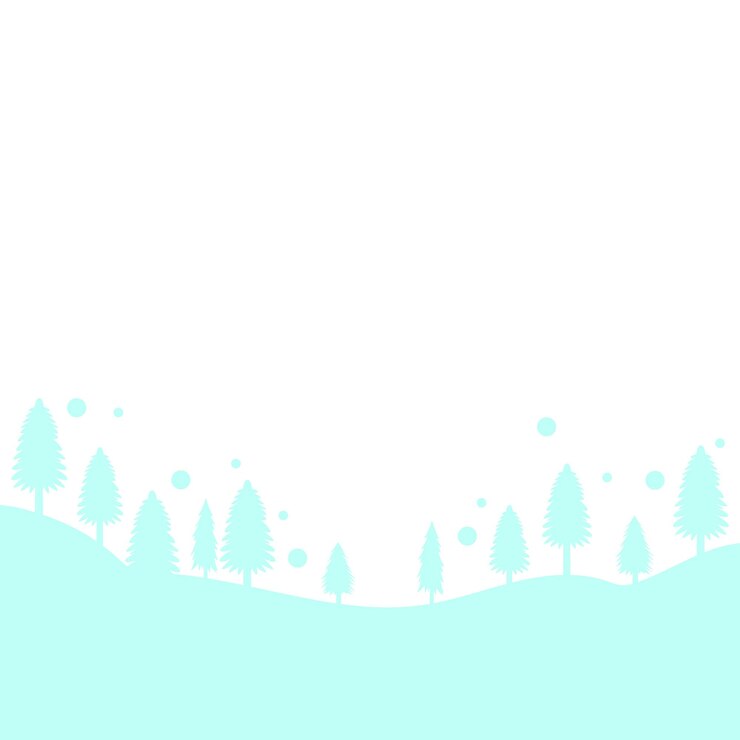 Vector クリスマスツリーと雪のシルエット