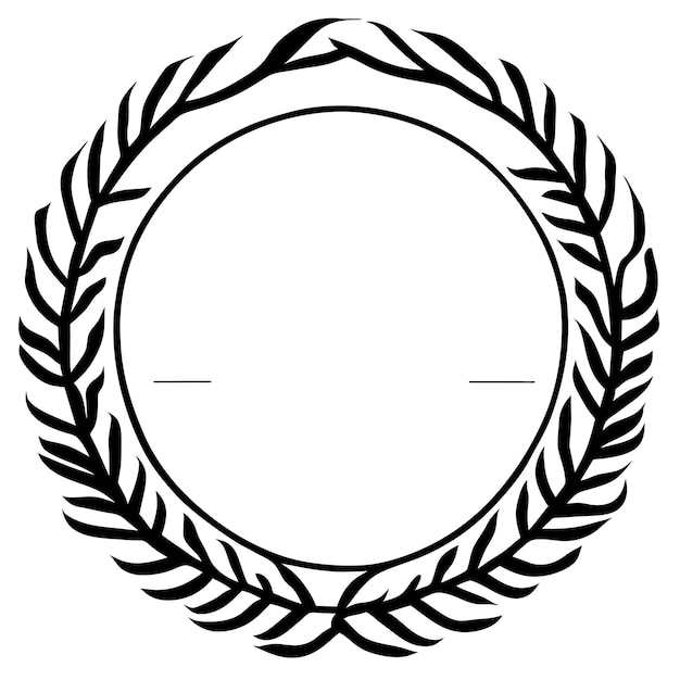 Vector silhouette circular laurel foliate and wheat wreaths depicting an award achievement