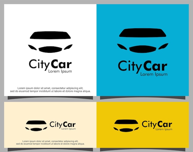 Silhouette city car logo template