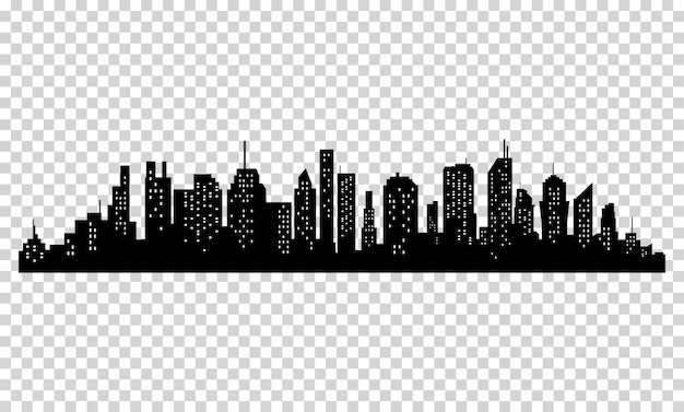 Silhouette of city with black color