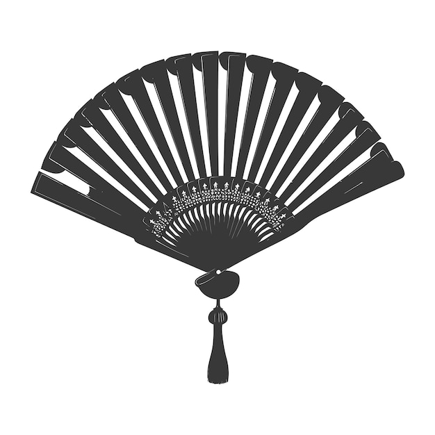 Vettore silhouette classico ventilatore pieghevole portatile solo colore nero