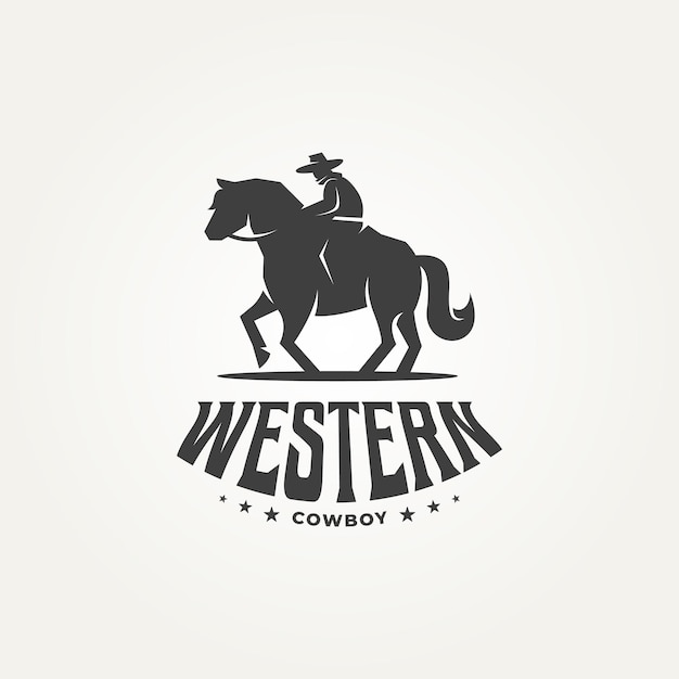 Premium Vector | Silhouette classic western cowboy icon logo template ...