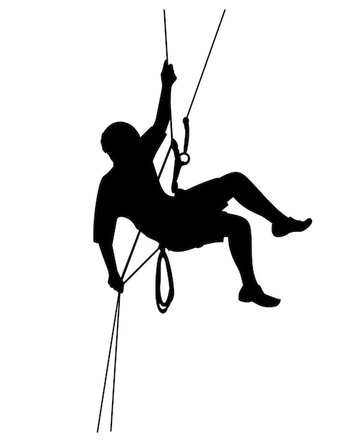 Silhouette of a climber. Sports and leisure, Editable vector illustration of climber silhouette.