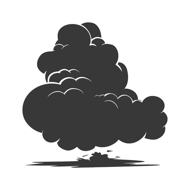 Vector silhouette cloud black color only