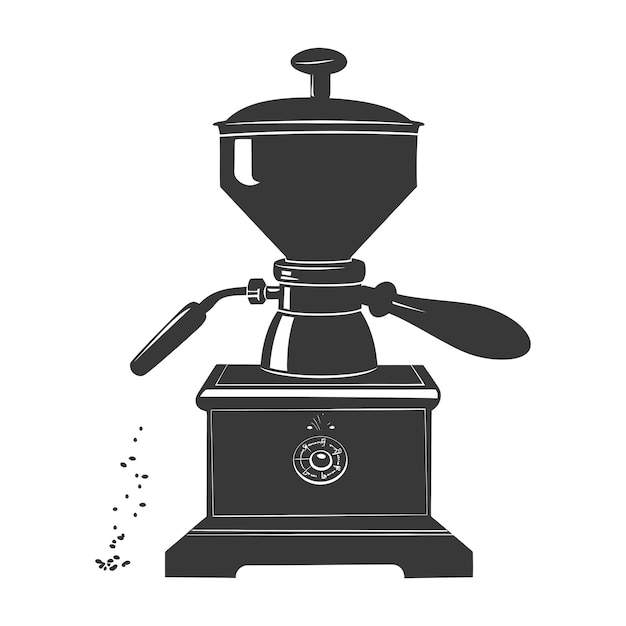 Vettore macina da caffè a silhouette solo colore nero
