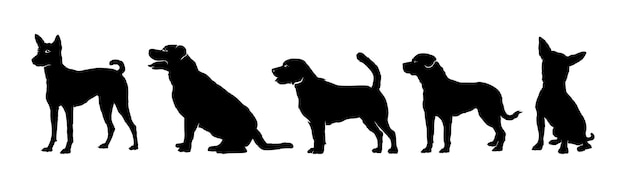 Vector silhouette collection of dog