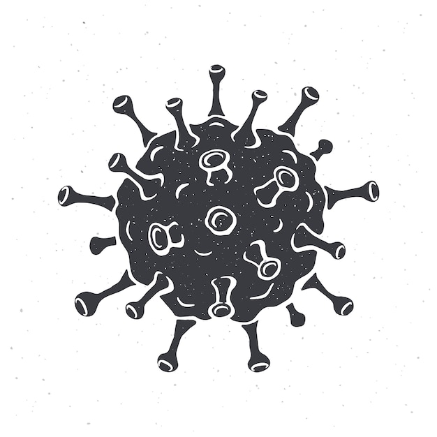Silhouette of coronavirus cell vector illustration virus cause respiratory infection covid19