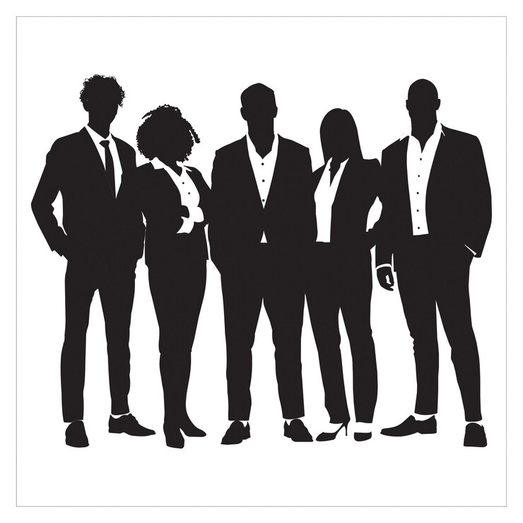 silhouette, corporate people, corporate silhouette,
silhouette man and women, business people,