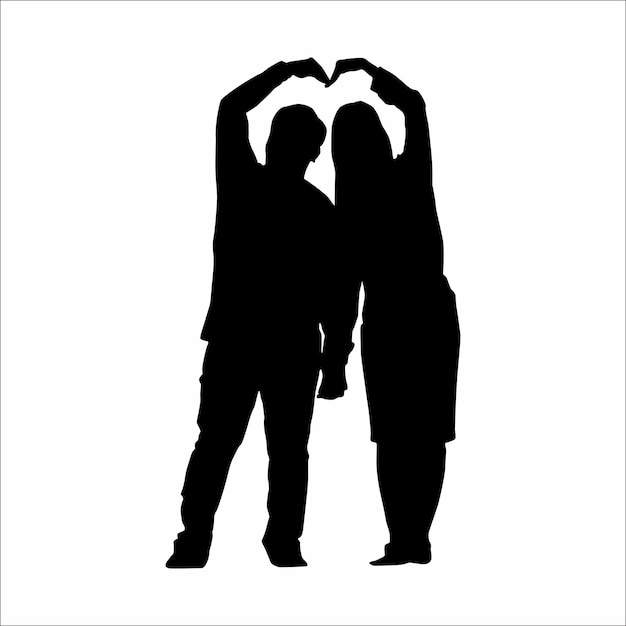 Silhouette of a couple of lovers