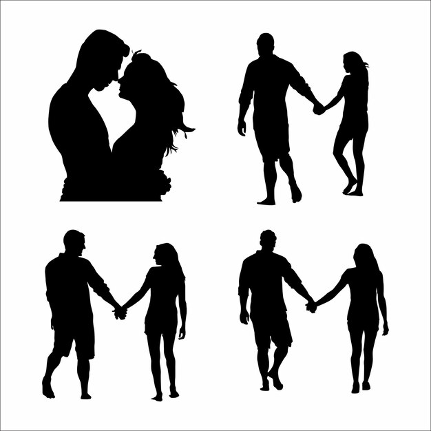 Silhouette of a couple of lovers