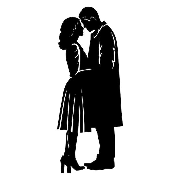 Vector silhouette of couple