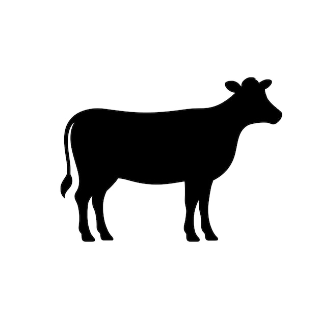 silhouette of a cow