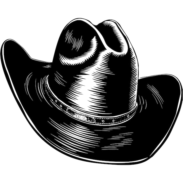 Silhouette cowboy hat black color only