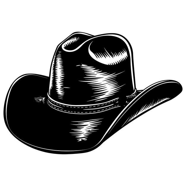 Silhouette cowboy hat black color only