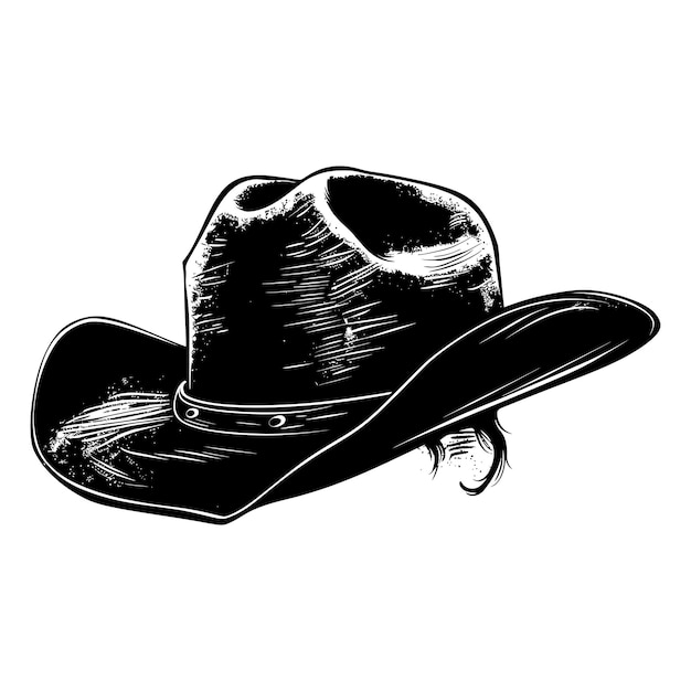 Silhouette cowboy hat black color only