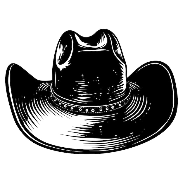 Vector silhouette cowboy hat black color only