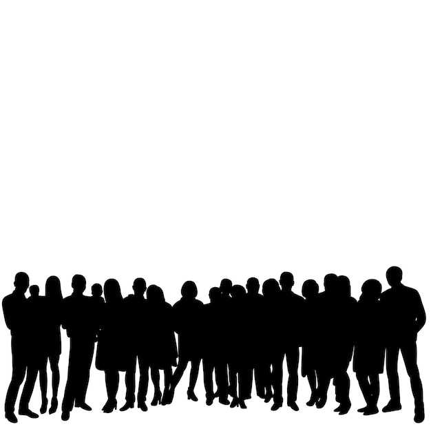 silhouette of a crowd of people