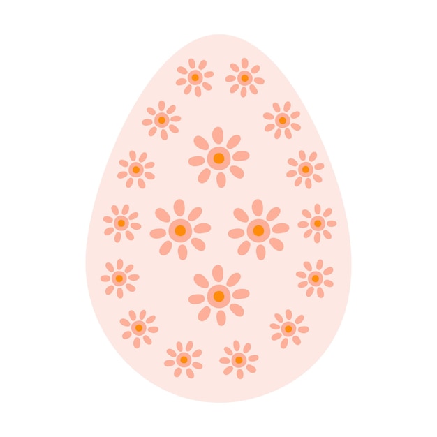 Silhouette cute spring Easter eggs with orange abstract patterns in pastel colors Illustration colorful Easter eggs in flat style Vector