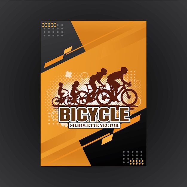 Silhouette of the cycling a bicycle vector illustration.