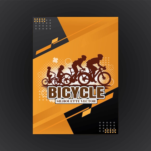 Silhouette of the cycling a bicycle Vector illustration.